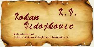 Kokan Vidojković vizit kartica